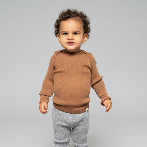 T-shirt Aspen en laine mérinos caramel - Sélection Minimalisma à retrouver sur amaetc.com, concept store eco friendly pour enfants