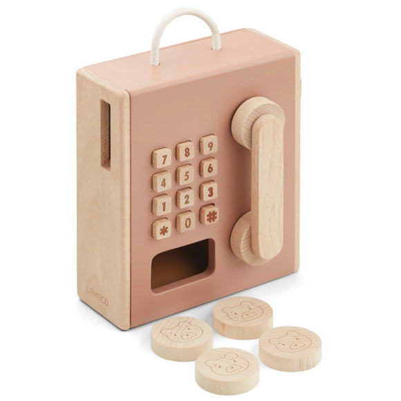 Téléphone à pièces Rufus tuscany rose de LIEWOOD - Sélection Liewood à retrouver sur amaetc.com, concept store eco friendly pour enfants
