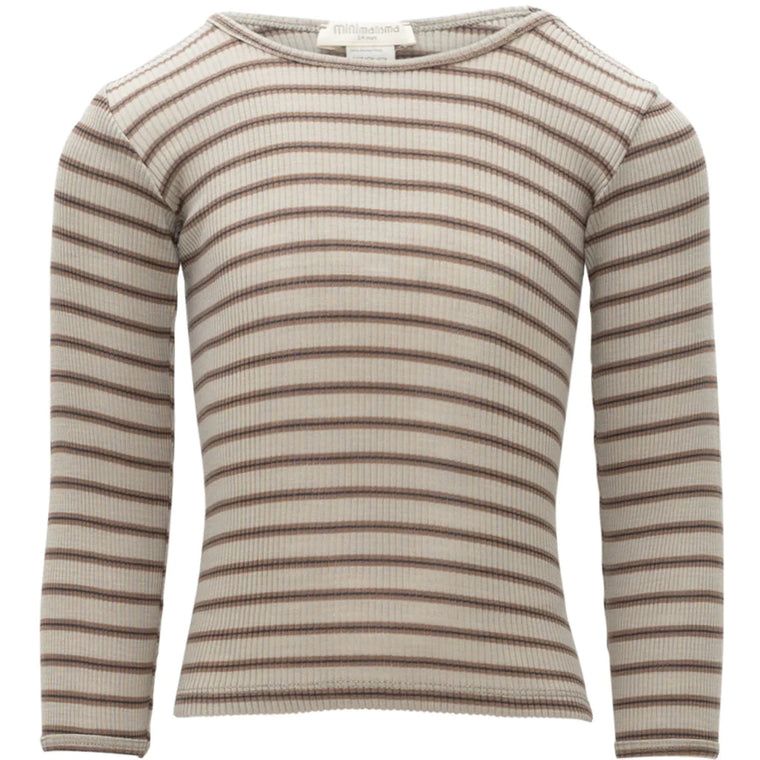T-shirt Atlantic en laine mérinos winter fog stripes