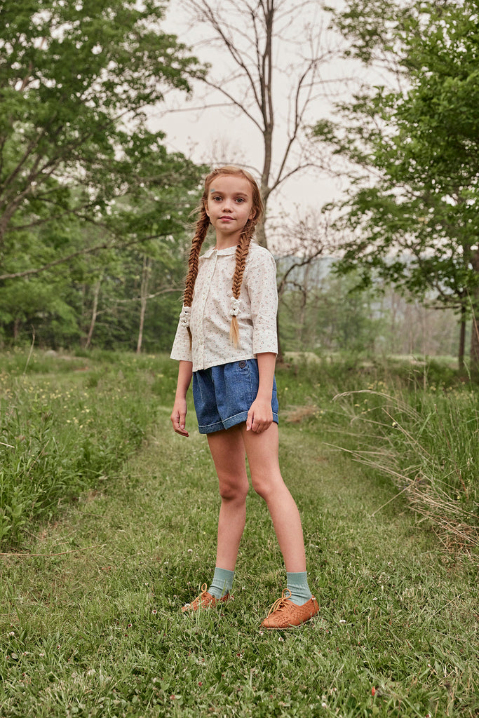 Short Pippi medium denim - Sélection Soor Ploom à retrouver sur amaetc.com, concept store eco friendly pour enfants