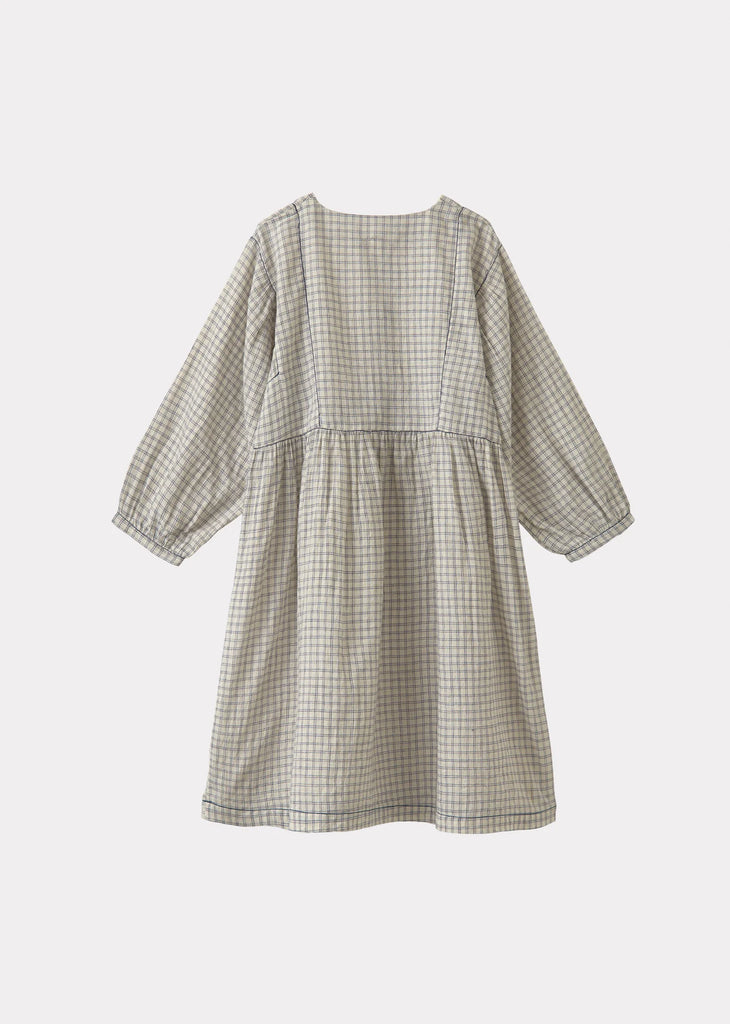Robe Yarrow blanc/navy check - Sélection Caramel à retrouver sur amaetc.com, concept store eco friendly pour enfants