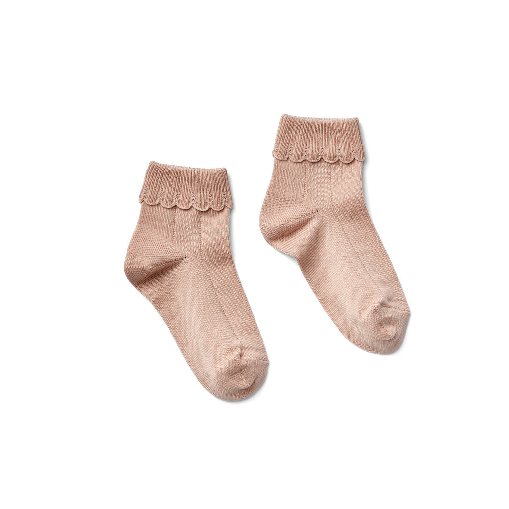 Chaussettes trim scallop tawny - Sélection Soor Ploom à retrouver sur amaetc.com, concept store eco friendly pour enfants