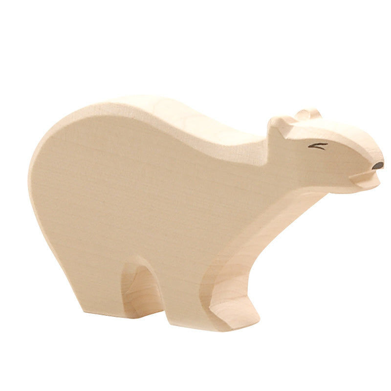 Figurine en bois grand ours blanc polaire, fabrication éthique et artisanale. Sélection Ostheimer sur amaetc.com, concept store eco friendly pour enfants
