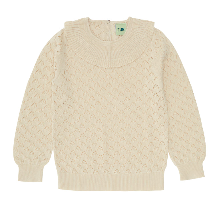 Pull coton pointelle écru label GOTS - Sélection FUB sur amaetc.com, concept store eco friendly pour enfants