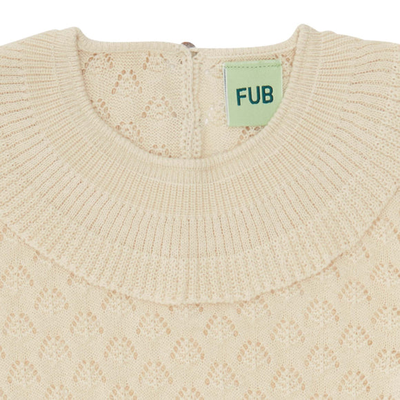 Pull coton pointelle écru label GOTS - Sélection FUB sur amaetc.com, concept store eco friendly pour enfants