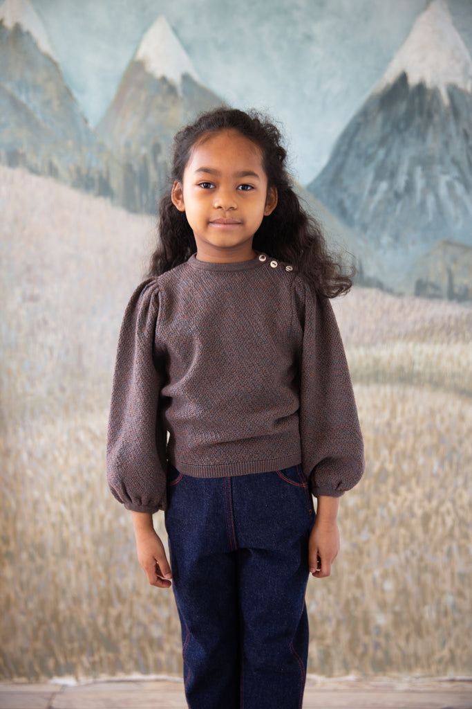 Sweater Agnes mineral en laine mérinos - Sélection Soor Ploom à retrouver sur amaetc.com, concept store eco friendly pour enfants