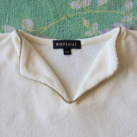 T-shirt éponge ivoire, collection Bonjour "Summer" SS21- Sélection Bonjour à retrouver sur amaetc.com, concept store eco friendly pour enfants