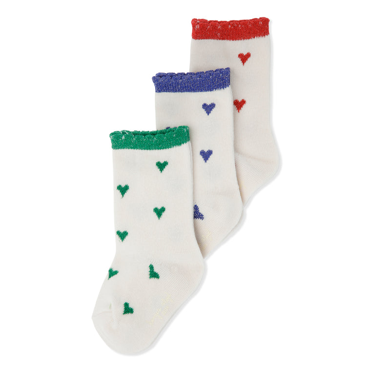 Lot de 3 paires de chaussettes coeur - Sélection Konges slojd à retrouver sur amaetc.com, concept store eco friendly pour enfants