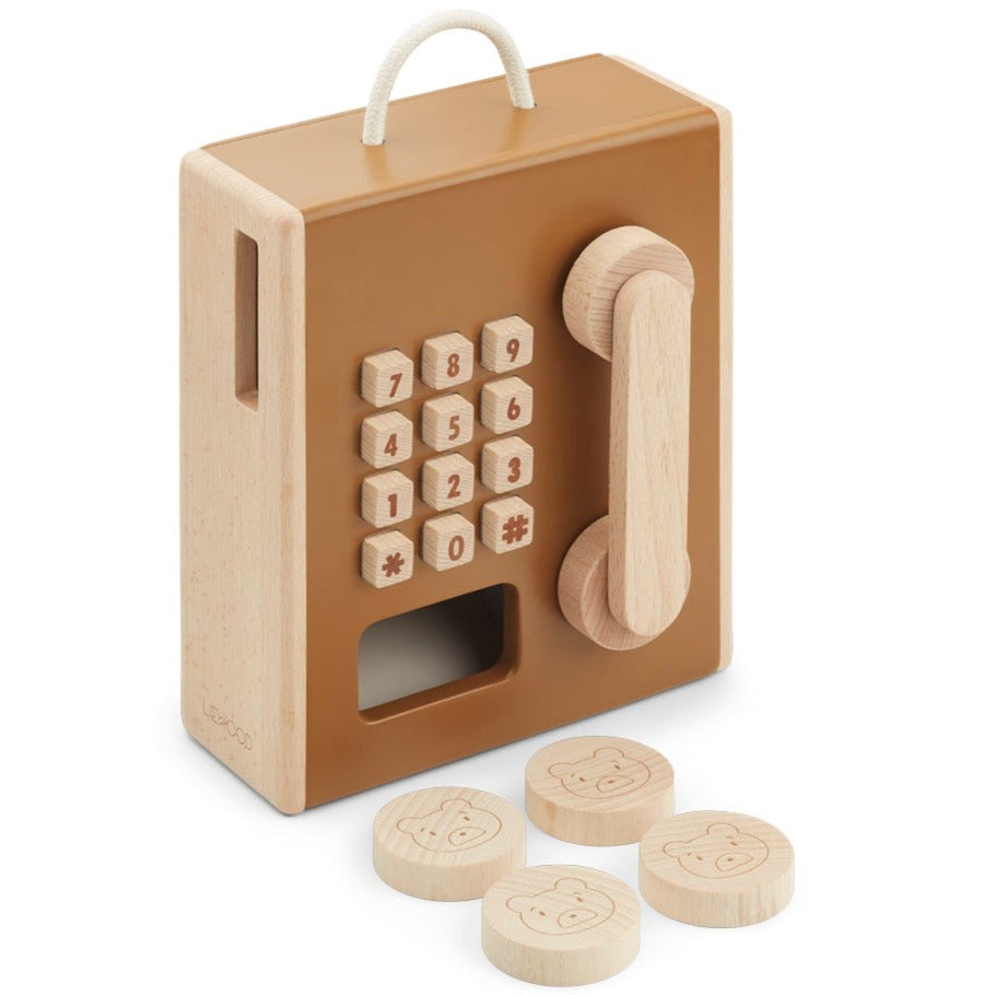 Téléphone à pièces Rufus golden caramel de LIEWOOD - Sélection Liewood à retrouver sur amaetc.com, concept store eco friendly pour enfants