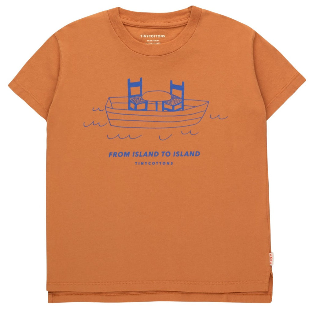 T-shirt 'Island connection' light brown - Sélection Tinycottons à retrouver sur amaetc.com, concept store eco friendly pour enfants