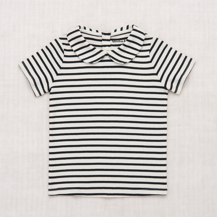 Striped Collar Tee Marzipan Stripe - Sélection Misha & Puff à retrouver sur www.amaetc.com, concept store eco friendly pour enfants