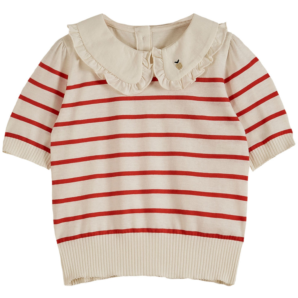 T-shirt en jersey de coton rayé rouge - Sélection Emile et Ida à retrouver sur amaetc.com, concept store eco friendly pour enfants