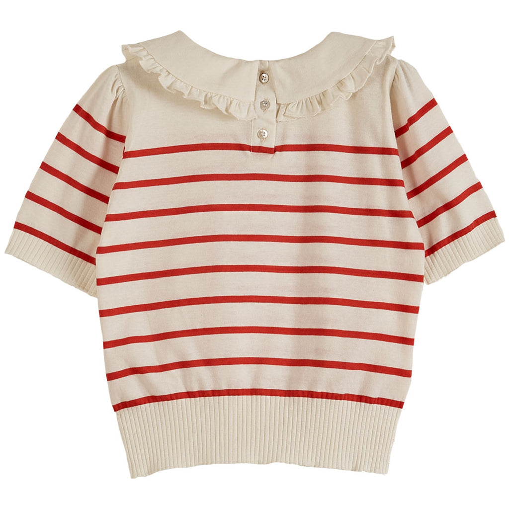 T-shirt en jersey de coton rayé rouge - Sélection Emile et Ida à retrouver sur amaetc.com, concept store eco friendly pour enfants